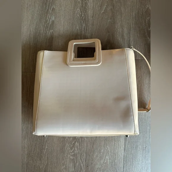 STAUD Beige Leather Tote Bag - Picture 7 of 12